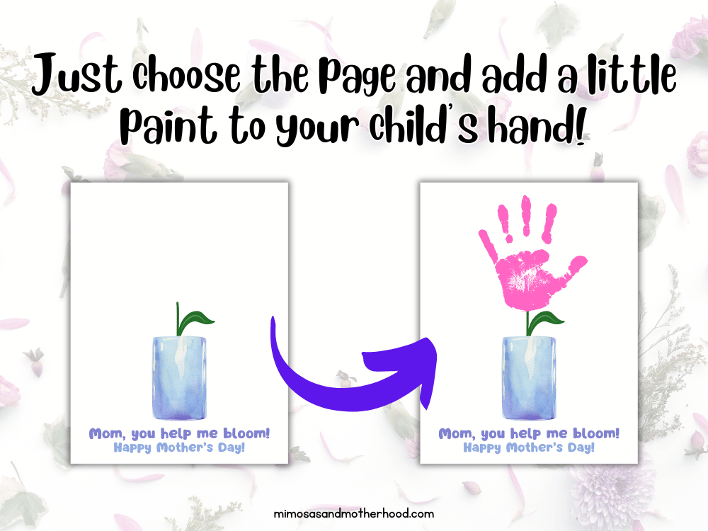 steps to make easy handprint flowers craft for mothers day