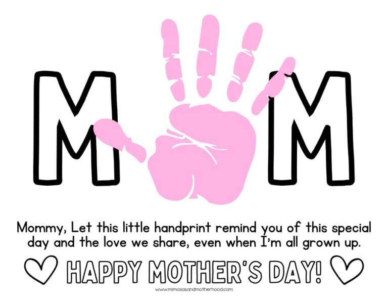 image shows a mother's day handprint craft