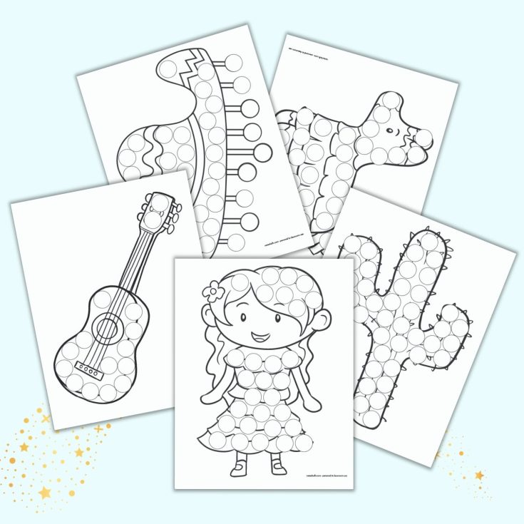 Image for Free Printable Cinco de Mayo Dab a Dot Pages