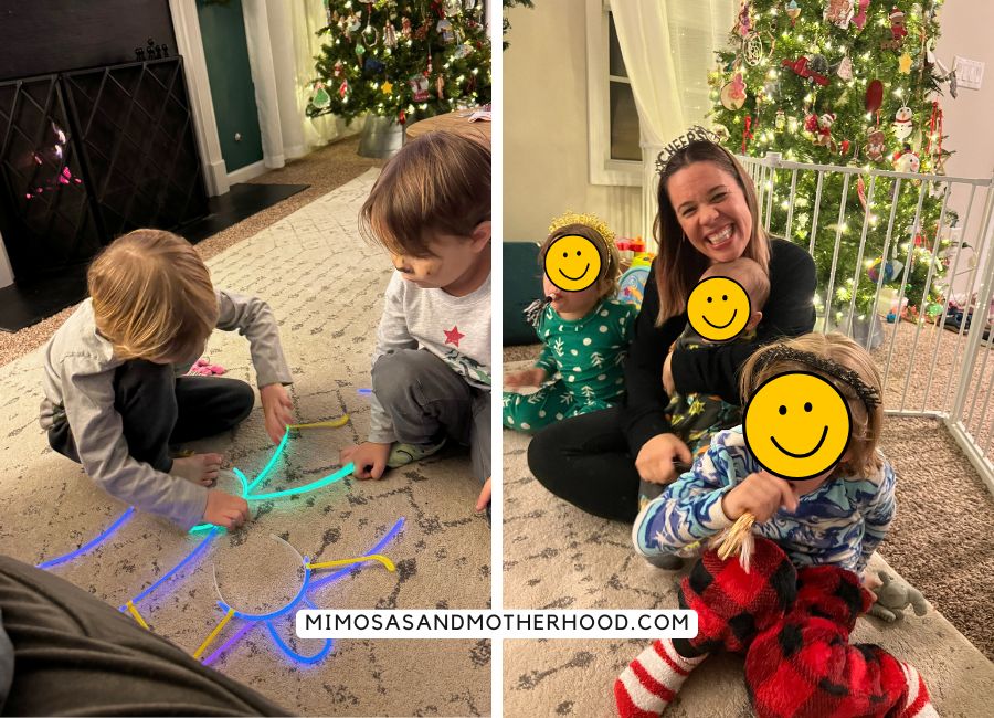 family celebrating new years eve
