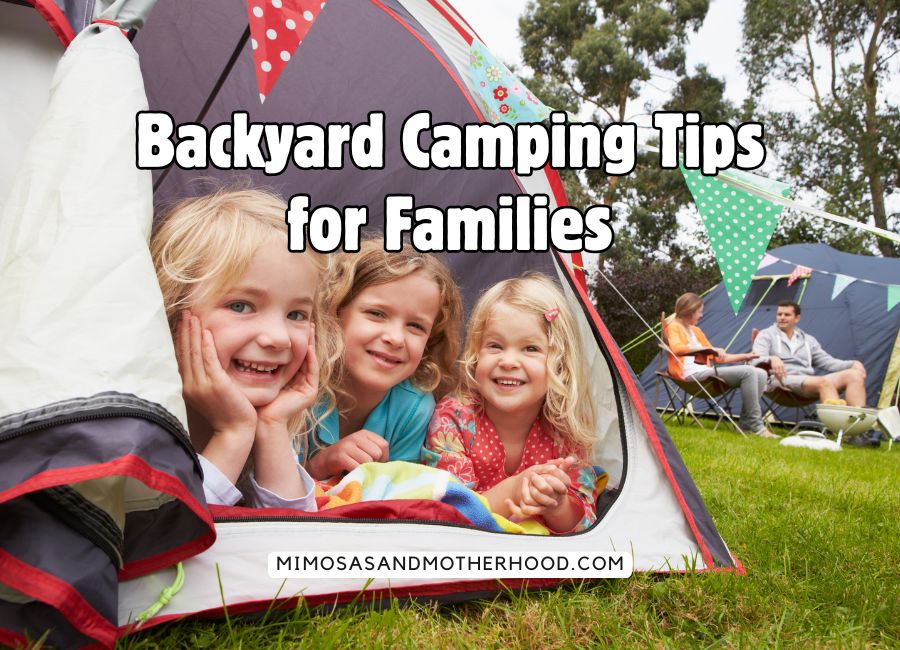 kids in a tent in the backyard