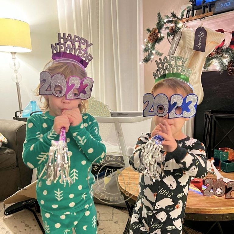 children on new years eve during at home party