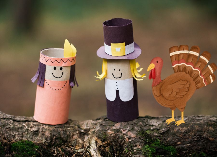 image shows a toilet paper roll Indian and toilet paper roll pilgrim with turkey