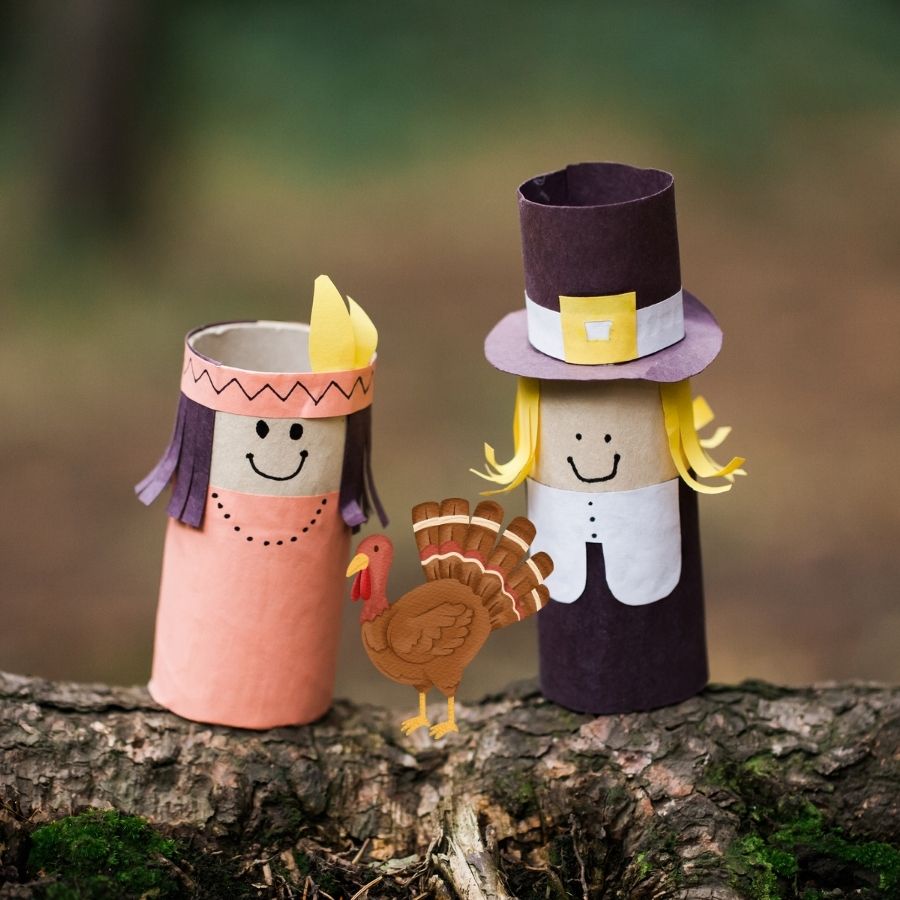 Toilet paper roll pilgrim and Indian