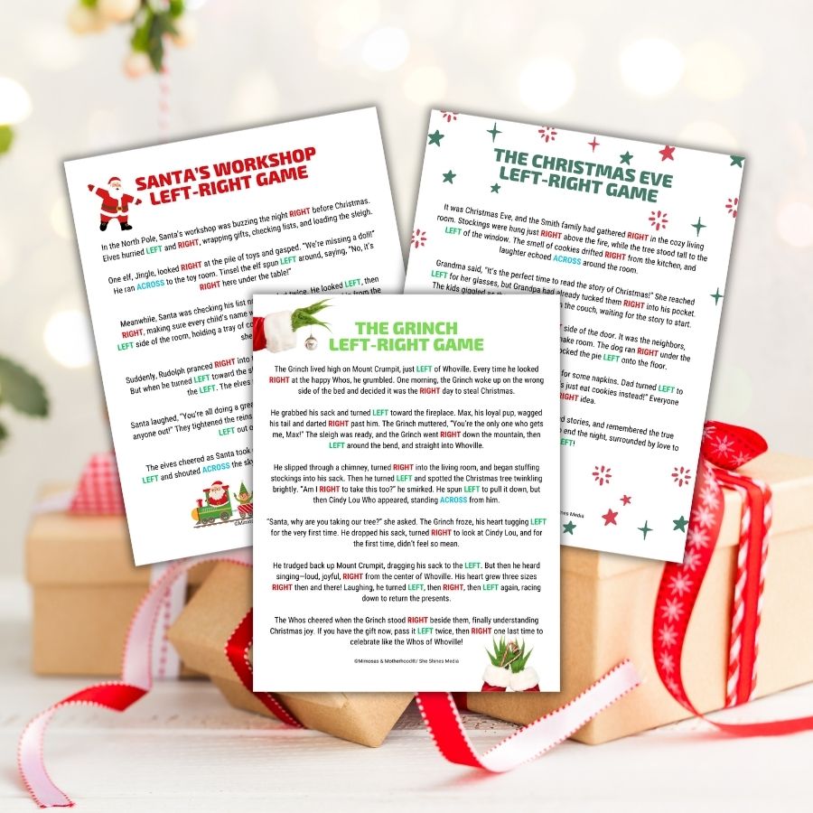 image shows printable left right story games