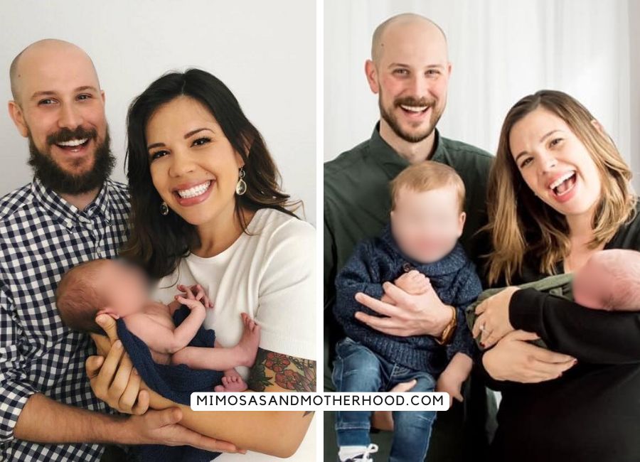 family with newborn babies