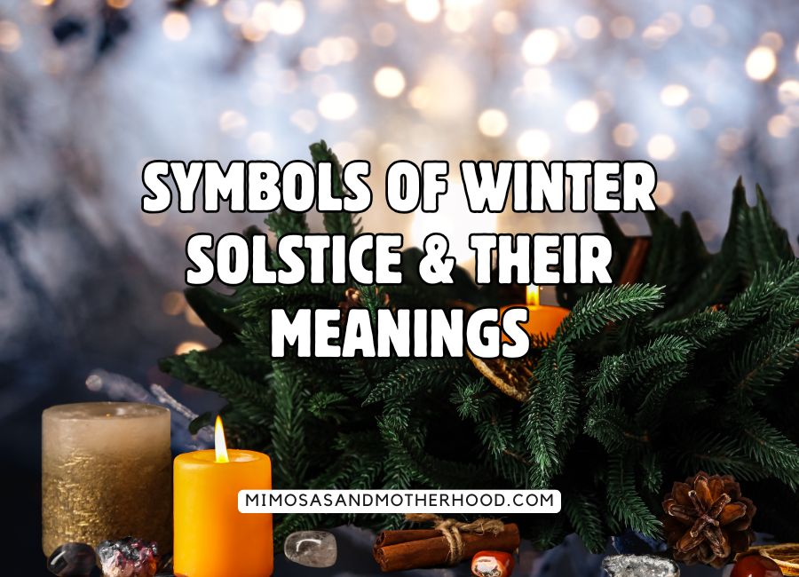 image shows winter solstice symbols with blog post title