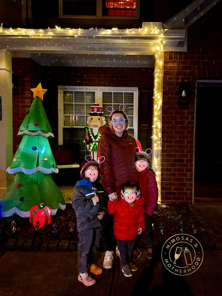 image shows a family celebrating NYE