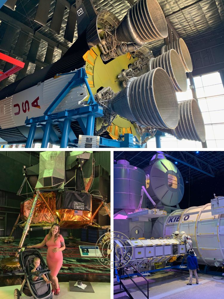 Show 3 images at the US Space and Rocket Center