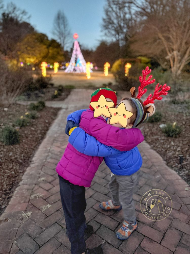 Children at the Galaxy of Lights at the Huntsville Botanical Gardens