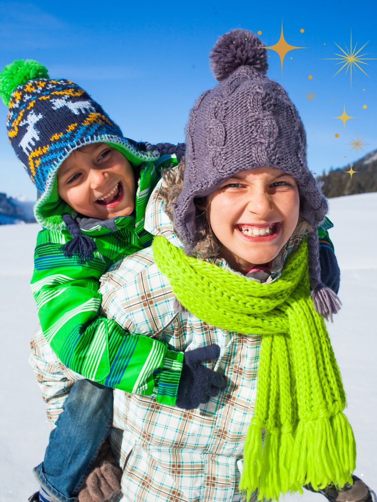 kids smiling outside