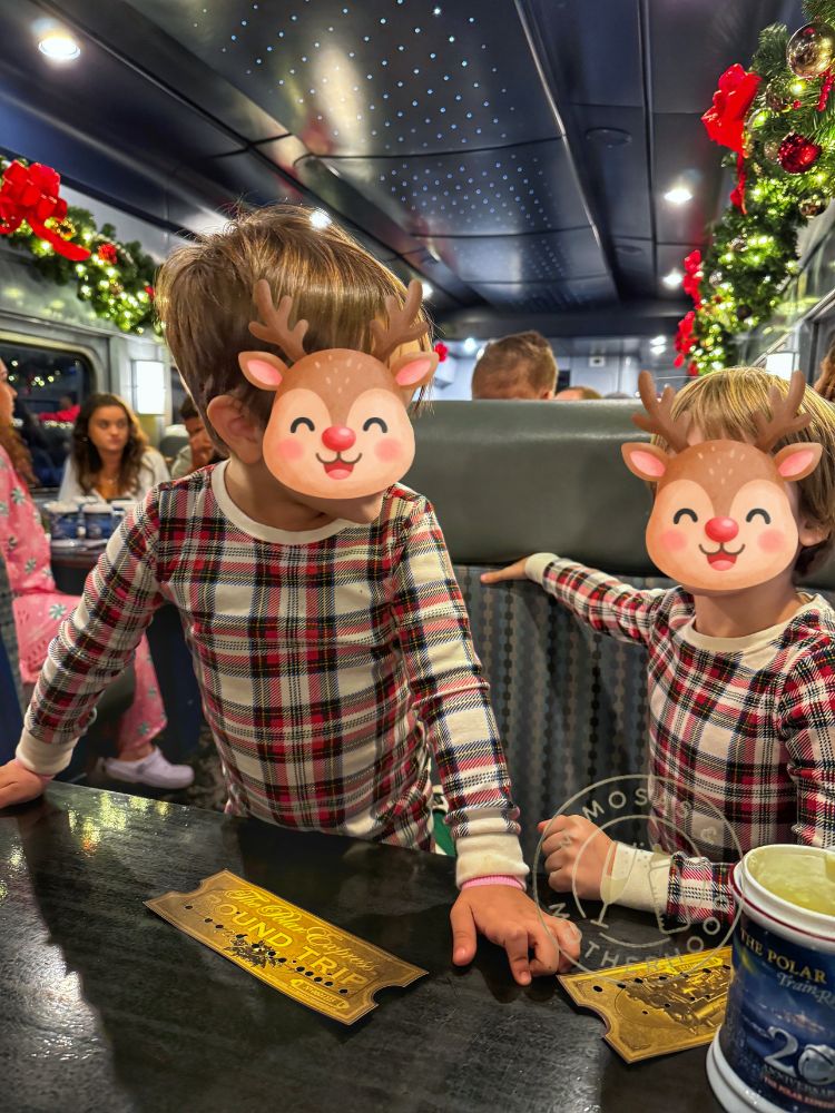 Kids on the Polar Express in Bryson City NC