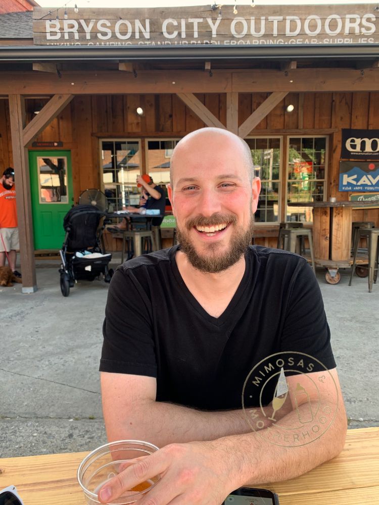 Man in front of Bryson City Outdoors