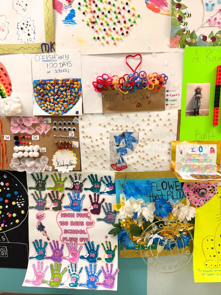 image shows 100 days of school posters