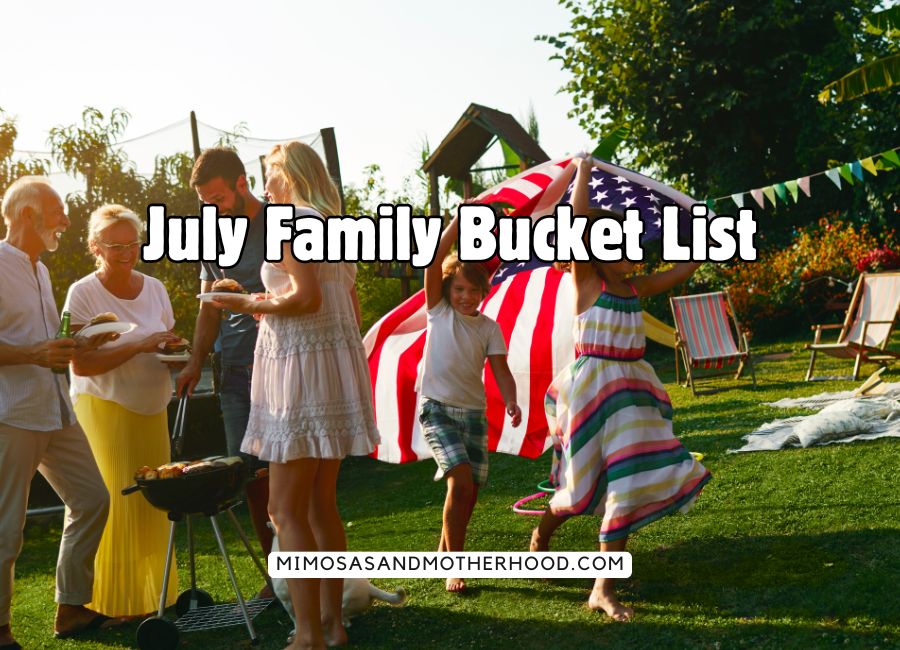 image shows people in a backyard with the American flag