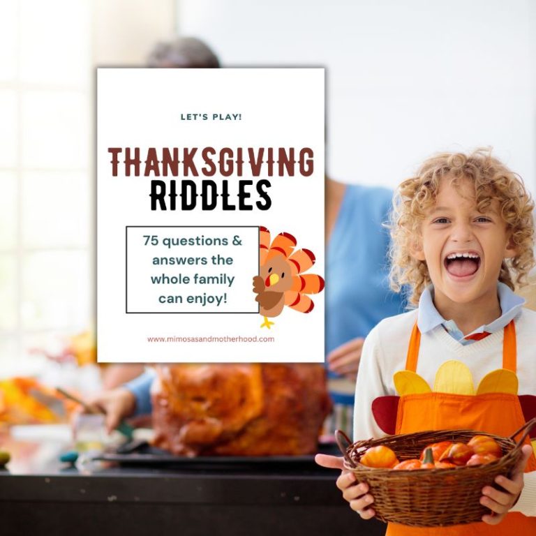 image shows the riddle cover with a child at Thanksgiving