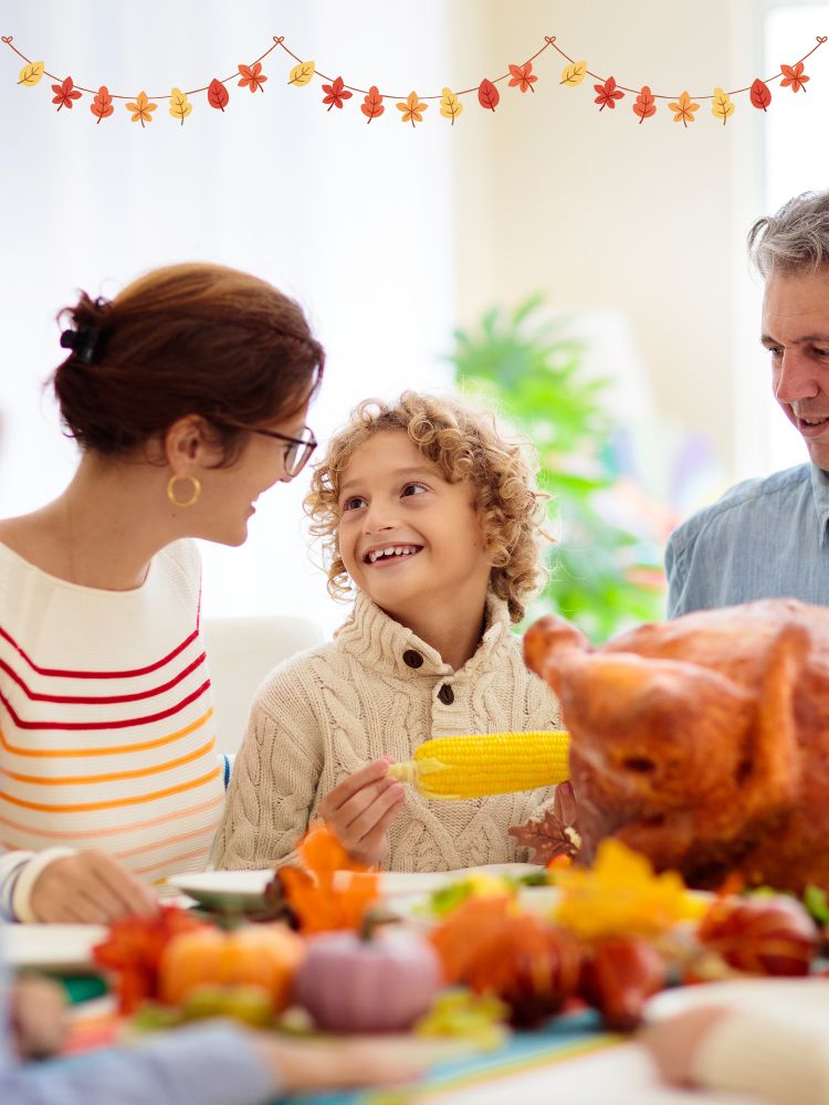 child at Thanksgiving dinner